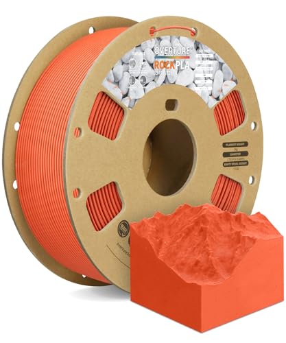 OVERTURE Rock PLA Filament 1.75mm, Marble PLA 3D Printer Filament 1kg Spool (2.2lbs), Dimensional Accuracy +/- 0.02 mm, Fit Most FDM Printer (Mars Red)