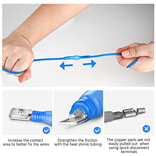 Kuject 260PCS Heat Shrink Wire Connectors Kit, Electrical Waterproof Crimp Butt Terminals, Insulated Spade Connectors for Automotive Marine Boat Truck, Include Rings Forks Spade Butt Splices
