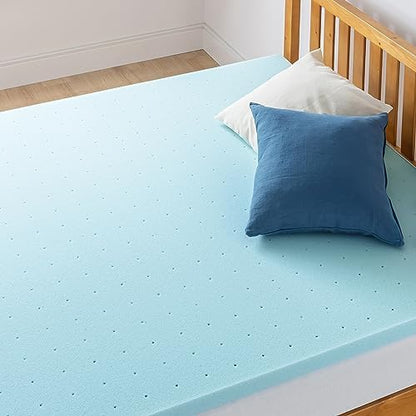 Best Price Mattress 1.5 Inch Ventilated Memory Foam Mattress Topper, Cooling Gel Infusion, CertiPUR-US Certified, Dorm Essentials, Twin XL