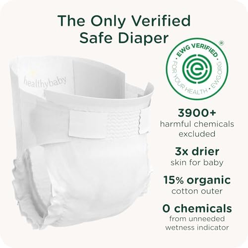 Our Diapers | EWG Verified Safe & Plant-Based Diapers | Leak Protection | Soft Organic Cotton Shell | Chlorine-Free Diaper for Sensitive Skin | Size 1 (7-14lbs) 70 Count