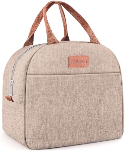 Lunch Bag for Women & Men Adult Insulated Lunch Box, Small Leakproof Cooler Food Lunch Containers Reusable High Capacity Lunch Tote Bags for Work, Travel, Outdoor (KHAKI)