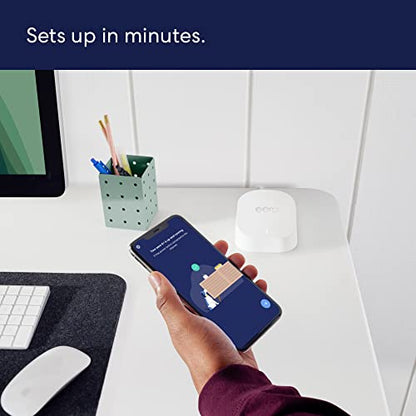 Amazon eero 6+ mesh wifi system - Supports internet plans up to a Gigabit, Coverage up to 3,000 sq. ft., Connect 75+ devices, 2-pack