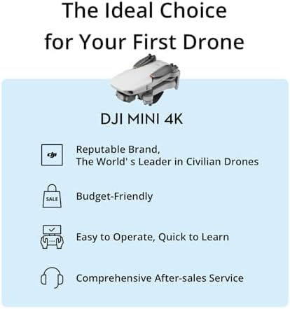 DJI Mini 4K Fly More Combo, Drone with 4K UHD Camera for Adults, Under 249 g, 3-Axis Gimbal Stabilization, 10km Video Transmission, Auto Return, 3 Batteries for 93-Min Max Flight Time, QuickShots