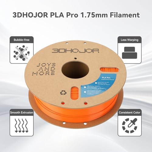 PLA Pro (PLA+) Filament 1.75mm, 3D Printer Filament, Cardboard Spool, Dimensional Accuracy +/- 0.03 mm Orange, 1kg