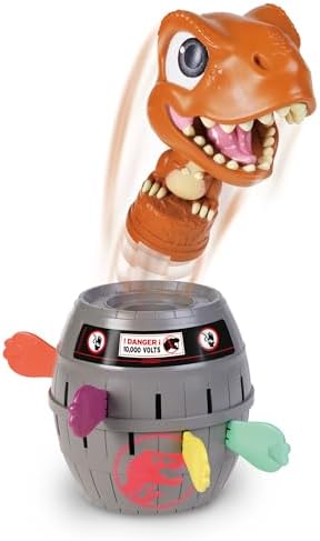 TOMY Pop Up T-Rex Board Game - Family and Preschool Kids Games for Family Game Night - Kids Activities and Jurassic World Toys - 2-4 Players - Ages 4 Years and Up