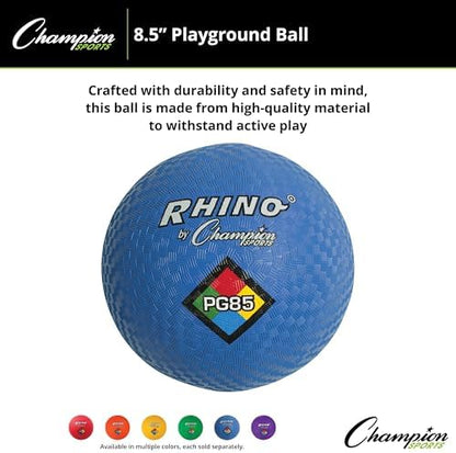 Champion Sports Playground Balls – Single Balls & Sets, Multiple Colors, Durable Nylon-Wound Construction for Kickball & Indoor/Outdoor Play