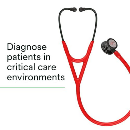 3M™ Littmann® Cardiology IV™ Diagnostic Stethoscope, Limited Edition Featuring Red Logo Diaphragm, Engraved Heart on Stainless Steel High Polish Smoke Chestpiece, 27" Red Tube, Black Stem, 6182