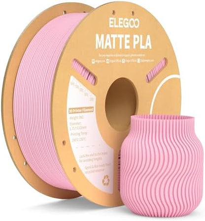 ELEGOO Matte PLA Filament Sakura Pink 1KG, 1.75mm 3D Printer Filament Dimensional Accuracy +/- 0.02mm, 1kg Carboard Spool (2.2lbs) for Most FDM 3D Printers