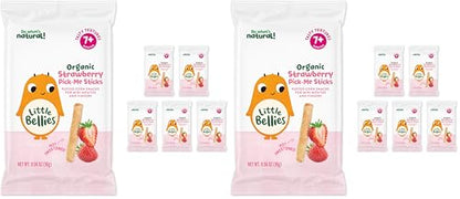 Little Bellies Organic Strawberry Pick-Me Sticks Baby Snack (Pack of 10 x 0.56 oz Individual Packs)