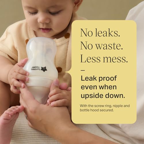 Tommee Tippee Natural Start Anti-Colic 9 oz BPA Free Baby Bottles, 0+ Months, Slow Flow Breast-Like Nipple, Self Sterilizing, Designed for Seamless Transition Between Bottle & Breast, Fiesta,Pack of 6