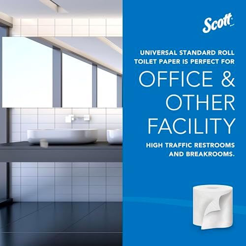 Scott Professional 100% Recycled Fiber Standard Roll Bulk Toilet Paper (13217), 2-Ply, Elevated Design, White, Individually Wrapped (80 Rolls of 473 Sheets, 37,840 Sheet Total)