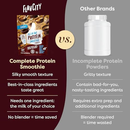 FlavCity Grass Fed Whey Chocolate Protein Powder - Chocolate Peanut Butter - 25g Protein & 10g Collagen - Made with Organic Cocoa & Coconut Milk - Gluten Free & No Added Sugars (20 Servings)