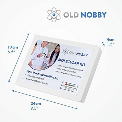 OLD NOBBY Organic Chemistry 239 Piece Model Kit - Molecular Model Kit with Atoms, Bonds, Instructional Guide, Bond Removal Tool, and Bonus Molecular Stencil