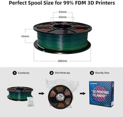 FLASHFORGE PLA Filament 1.75mm, 3D Printer Filament 1kg (2.2lbs) Spool, Dimensional Accuracy +/- 0.02mm, 3D Printing Filament Easy to Use and Fits for Most FDM 3D Printers (Rainbow)