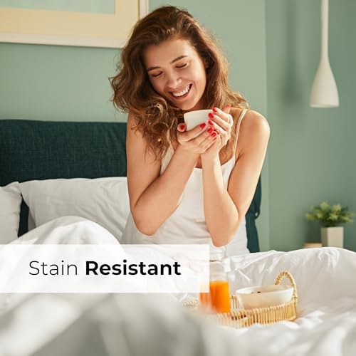 Extra Deep Queen Fitted Sheet - Hotel Luxury Single Fitted Sheet Only - Easily Fits 18 inch to 24 inch Mattress - Ultra Soft, Wrinkle Free w/Extra Deep Pockets - Easy-Care, Breathable & Comfy - White