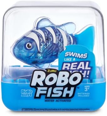 Robo Alive Robo Fish Series 2 (Red + Blue 2 Pack) by ZURU Robotic Swimming Fish Water Activated, Changes Color, Comes with Batteries, Amazon Exclusive - Red + Blue (2 Pack),Multi,7165G