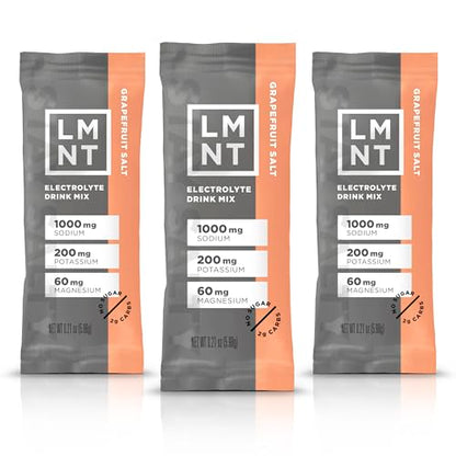 LMNT Zero Sugar Electrolytes - Grapefruit Salt | Drink Mix | 30 Count