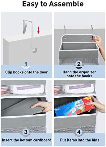 Yecaye 1 Pack Over the Door Organizer, 35.2lbs Load Toy Stuffed Animal Storage, Swing-proof Hanging Bathroom Organizers and Storage for Nursery Newborn Baby Essential Stuff Dorm Room Essentials