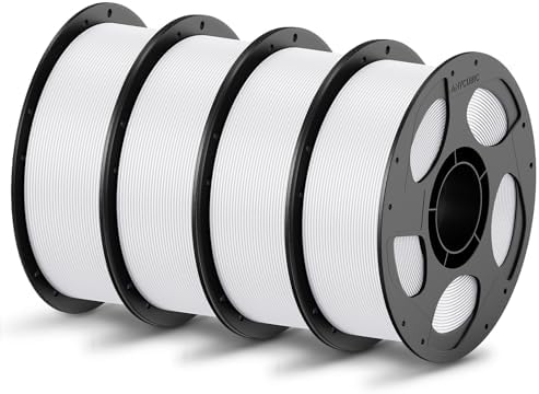 ANYCUBIC PLA Filament 1.75mm Bundle, 3D Printing PLA Filament 1.75mm Dimensional Accuracy +/- 0.02mm, 1KG Reusable Spool (2.2 lbs), 4KG White
