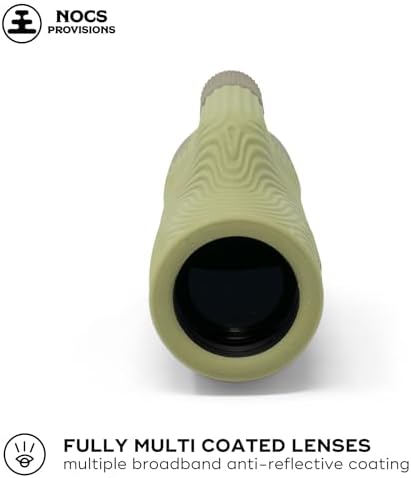 Nocs Provisions Field Tube 10x32 Waterproof Monocular, 10X Magnification Telescope, Bak4 Prism, Wide Field of View for Bird Watching, Backpacking & Wildlife Viewing - Ponderosa Green