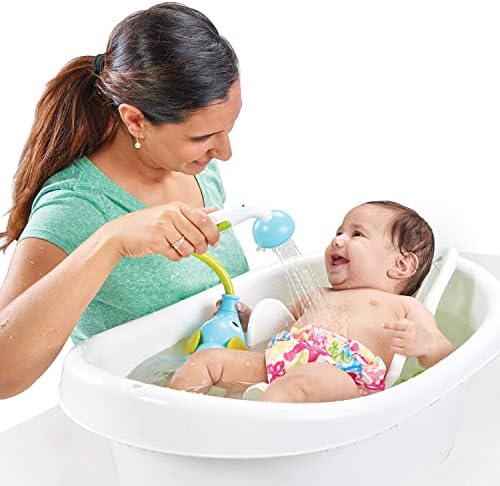 Yookidoo Baby Bath Shower Head - Elephant Water Pump and Trunk Spout Rinser - for Newborn Babies in Tub Or Sink