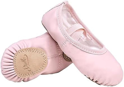 Stelle Ballet Shoes for Girls Toddler Ballet Slippers Soft Leather Boys Dance Shoes for Toddler/Little Kid/Big Kid