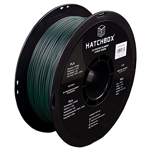 HATCHBOX 1.75mm Forest Green PLA 3D Printer Filament, 1 KG Spool, Dimensional Accuracy +/- 0.03 mm, 3D Printing Filament