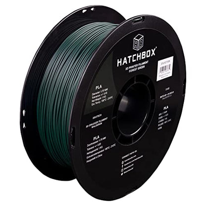 HATCHBOX 1.75mm Forest Green PLA 3D Printer Filament, 1 KG Spool, Dimensional Accuracy +/- 0.03 mm, 3D Printing Filament
