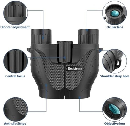 Binoculars 15x25 for Adults,Waterproof Durable & Clear Binoculars with Low Light Night Vision for Sightseeing,Concerts and Bird Watching