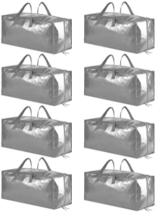 SpaceAid Heavy Duty Moving Bags, Extra Large Storage Totes W/Backpack Straps Strong Handles & Zippers, Alternative to Moving Boxes, Packing & Moving Supplies, Gley (8 Pack)