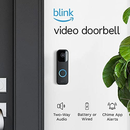 Like-New Blink Video Doorbell (2023 release), Two-way audio, HD video, motion and chime app alerts and Alexa enabled — wired or wire-free (Black)