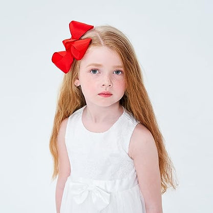 Big Hair Bows Clips for Girls Little Girl Bows Hair Clip Hair Accessories for Toddler Girls 4-6 (40pcs/6inch)