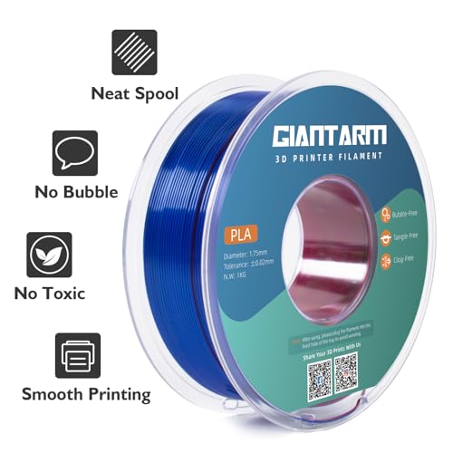 GIANTARM Tri-Colors Silk Pla Filament, 3D Printer Filament 1.75mm +/-0.02mm, 1Kg (2.2lbs) Spool, Vacuum Packaging (Red+Blue+Green)