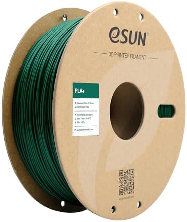 eSUN PLA+ Filament 1.75mm, 3D Printer Filament PLA Plus, Dimensional Accuracy +/- 0.03mm, 1KG Spool (2.2 LBS) 3D Printing Filament for 3D Printers, Pine Green