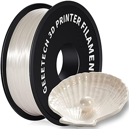 Geeetech Silk PLA Filament 1.75mm for 3D Printer, Metal-Like Shiny Consumable 1kg (2.2lbs) 1 Spool, Dimensional Accuracy +/- 0.03 mm,Metallic White