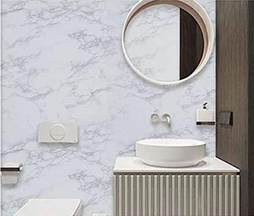 practicalWs Marble Paper Granite Gray/White Roll Kitchen Countertop Cabinet Furniture is Renovated Thick PVC Easy to Remove Without Leaving Glue Upgrade 17.71" x 196.8"