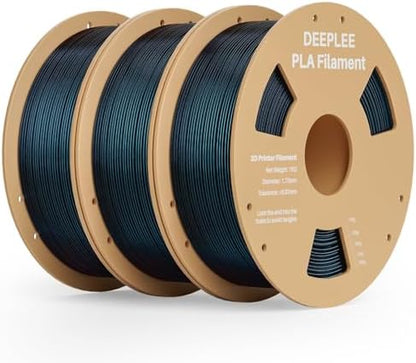 DEEPLEE Galaxy PLA 3D Printer Filament 1.75mm 3kg, Sparkle Black Glitter PLA, Dimensional Accuracy +/-0.02mm, Colorful Twinkling Shiny 3D Printing Filament