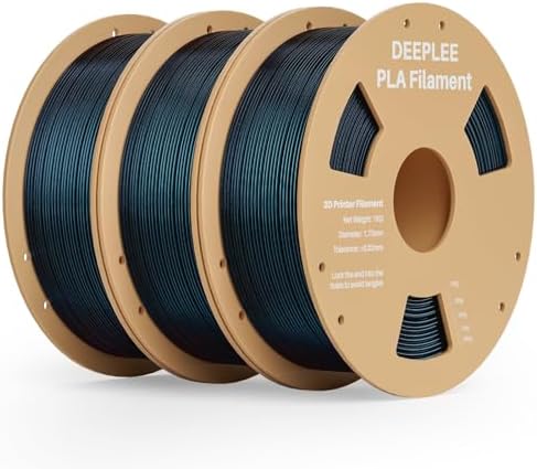 DEEPLEE Galaxy PLA 3D Printer Filament 1.75mm 3kg, Sparkle Black Glitter PLA, Dimensional Accuracy +/-0.02mm, Colorful Twinkling Shiny 3D Printing Filament