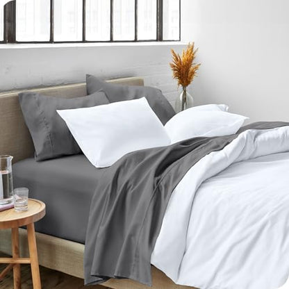 Bare Home Twin XL Sheet Set - College Dorm Size - Luxury 1800 Ultra-Soft Microfiber Twin Extra Long Bed Sheets - Deep Pockets - Easy Fit - Extra Soft - 3 Piece Set - (Twin XL, Grey)