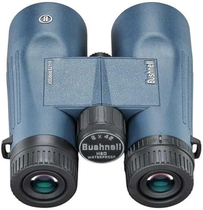 Bushnell H2O 8x42mm Binoculars, Waterproof and Fogproof Binoculars for Boating, Hiking, and Camping, Multi Blue