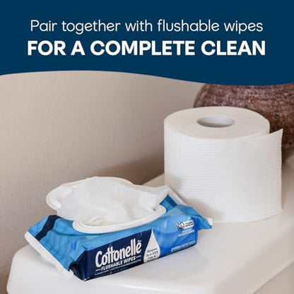 Cottonelle Ultra Clean Toilet Paper with Active CleaningRipples Texture, Strong Bath Tissue, 24 Family Mega Rolls = 132 Regular Rolls (4 Packs of 6)