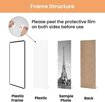 upsimples 12x16 Picture Frame Black 3 Pack, Scratch-Proof Poster Frames 12 x 16 for Photo Gallery - Slide-In Strips, Horizontal or Vertical Wall Mounting