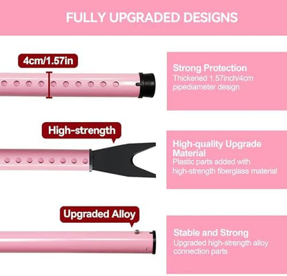 AceMining Upgraded Door Security Bar & Sliding Patio Bar, Heavy Duty Stoppers Adjustable Jammer for Home, Apartment, Travel (1 Pack,Pink)