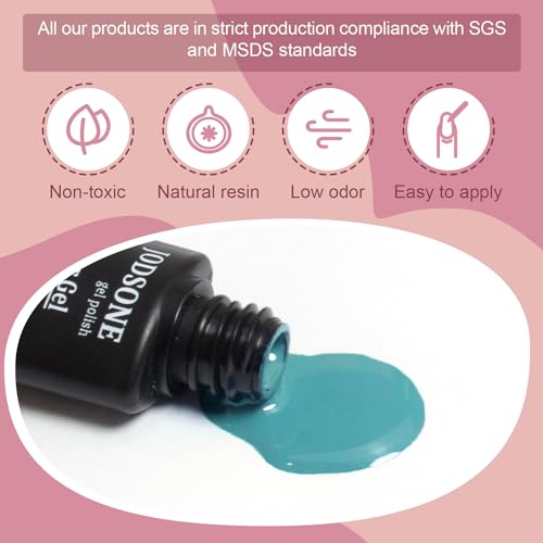 JODSONE Gel Nail Polish Kit 60 PCS with U V Light Soak off Base Top Coat 55 Shine Colors Gel Nail Kit Bright and Dark Brown Wine Red Series Manicure Set for Women and Girls