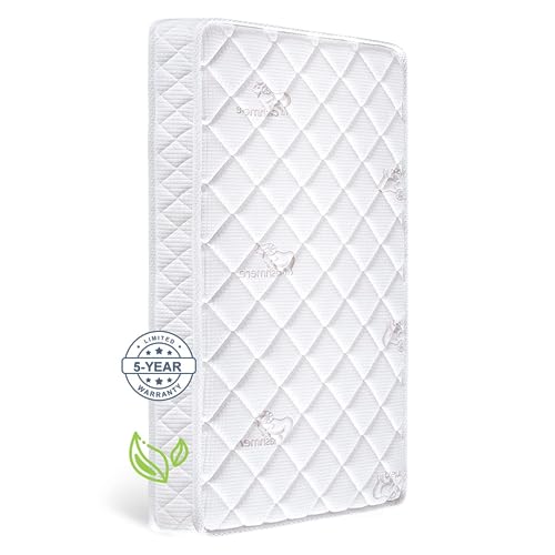 Premium Dual Sided Crib & Toddler Mattress,100% Knitted Fabric, Premium Fleece Surface-Hypoallergenic, 5" Thick Firm Soft Crib Mattress, Non-Toxic - Fits Standard Cribs & Toddler Beds