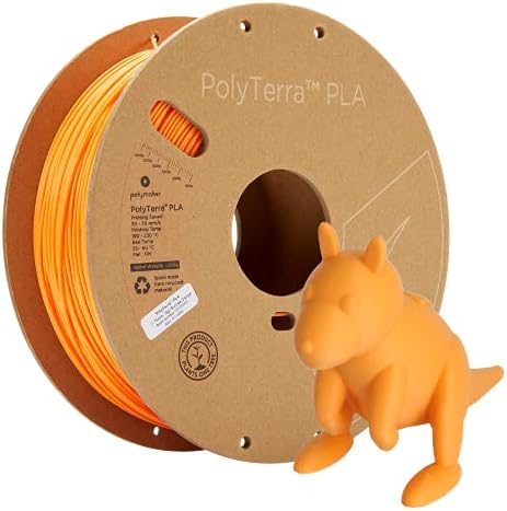 Polymaker Matte PLA Filament Sunrise Orange 1.75mm 1kg 3D Printing Filament, PolyTerra 3D Printer PLA Filament