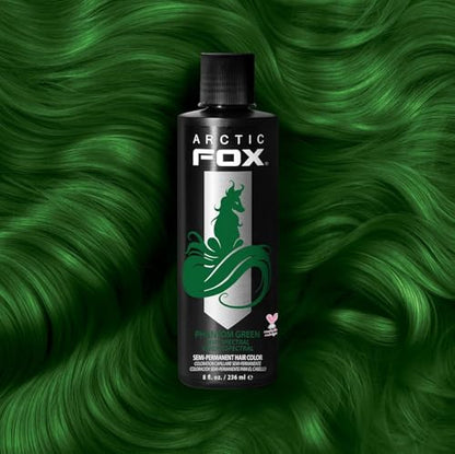 Arctic Fox Semi-Permanent Hair Dye, Vegan & Cruelty-Free, Conditioning, Ammonia-Free, Vibrant Phantom Green, Long Lasting Color, For All Hair Types, 8 Fl Oz (Pack of 2)