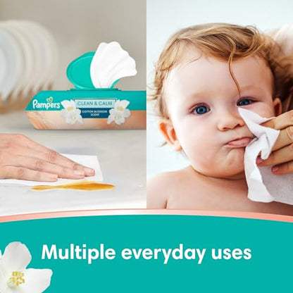 Pampers Wipes, Clean & Calm, Cotton Blossom Scent, 672 Wipes Total (12X Pop-Top Packs)