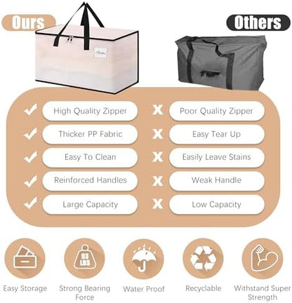Heavy Duty Moving Bags - Extra Large Packing Bags and Storage Totes, Collapsible and Foldable Option for Moving and Storage, Clear, 93 L - 18 Pack