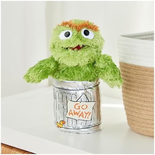 GUND Sesame Street Official Oscar The Grouch Muppet Plush, Premium Plush Toy for Ages 1 & Up, Green/Silver, 10”